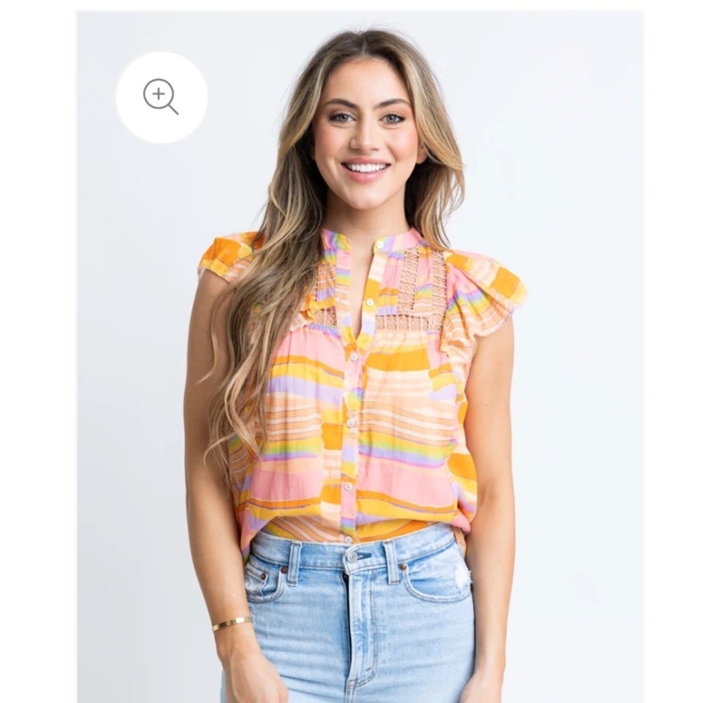 Karlie Multicolor Striped Top NWOT